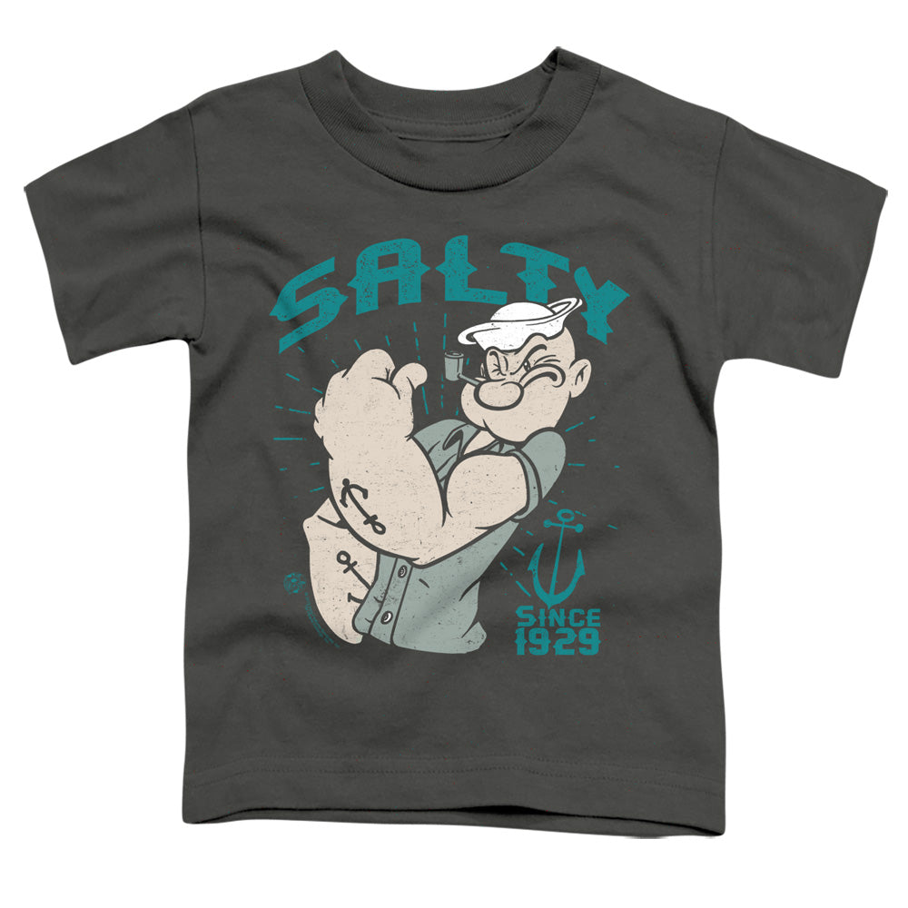 Popeye Salty Since Toddler Kids Youth T Shirt Charcoal