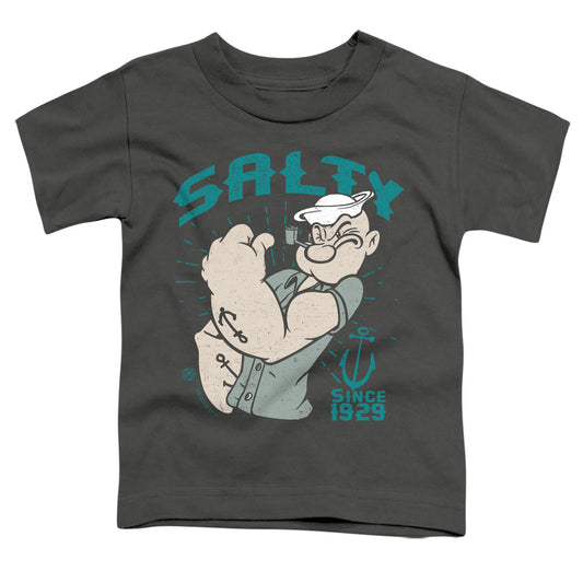 Popeye Salty Since Toddler Kids Youth T Shirt Charcoal