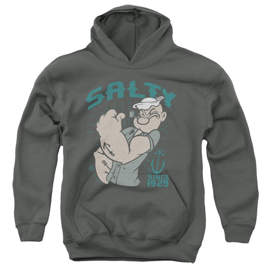 Popeye Salty Since Kids Youth Hoodie Charcoal