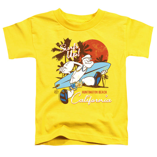 Popeye Surfs Up Toddler Kids Youth T Shirt Yellow