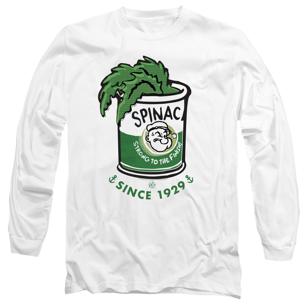 Popeye Strong To The Finish Mens Long Sleeve Shirt White