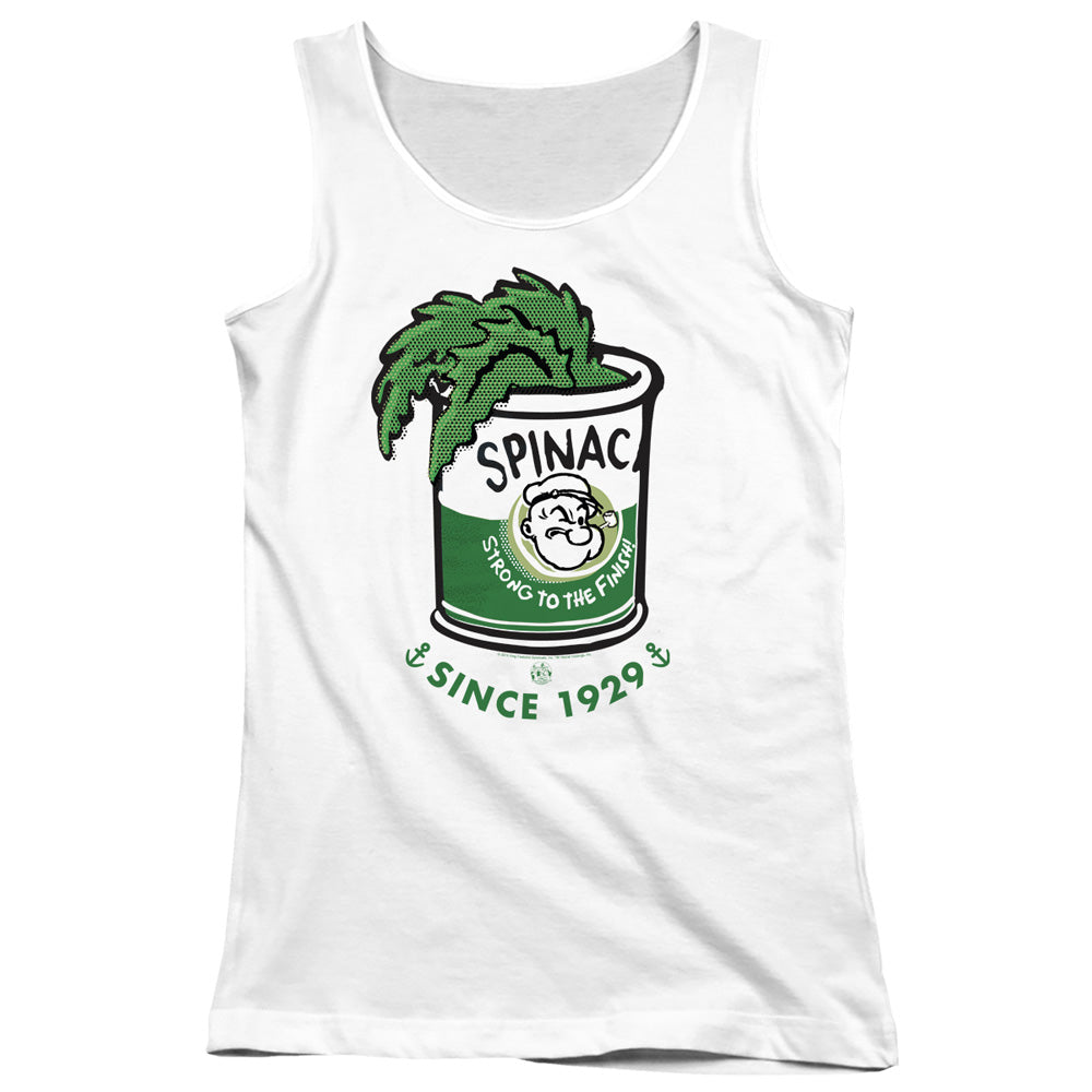 Popeye Strong To The Finish Womens Tank Top Shirt White