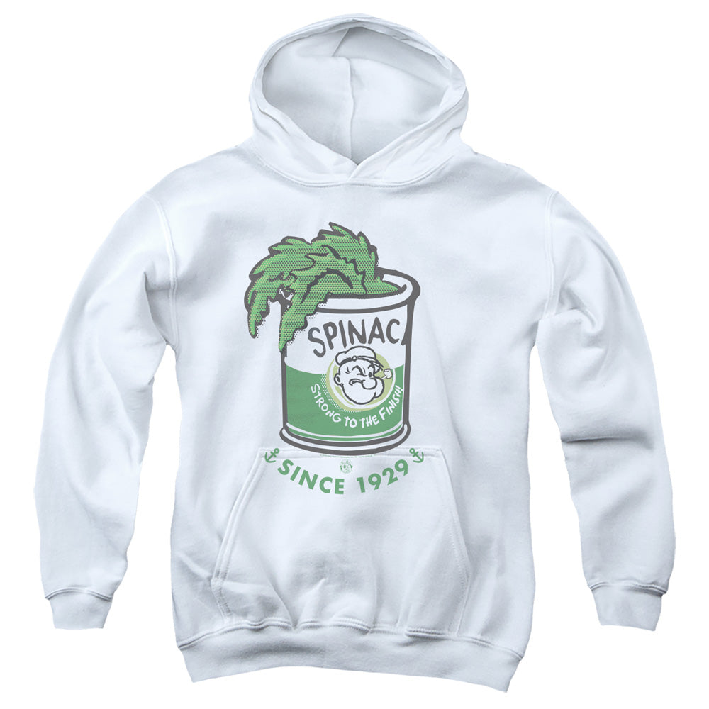 Popeye Strong To The Finish Kids Youth Hoodie White