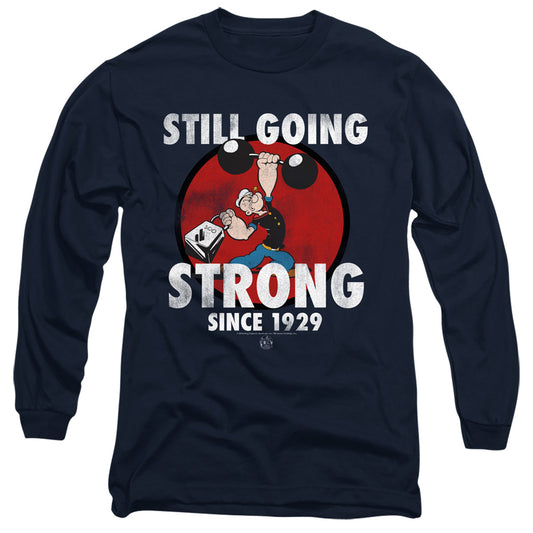 Popeye Still Going Strong Mens Long Sleeve Shirt Navy