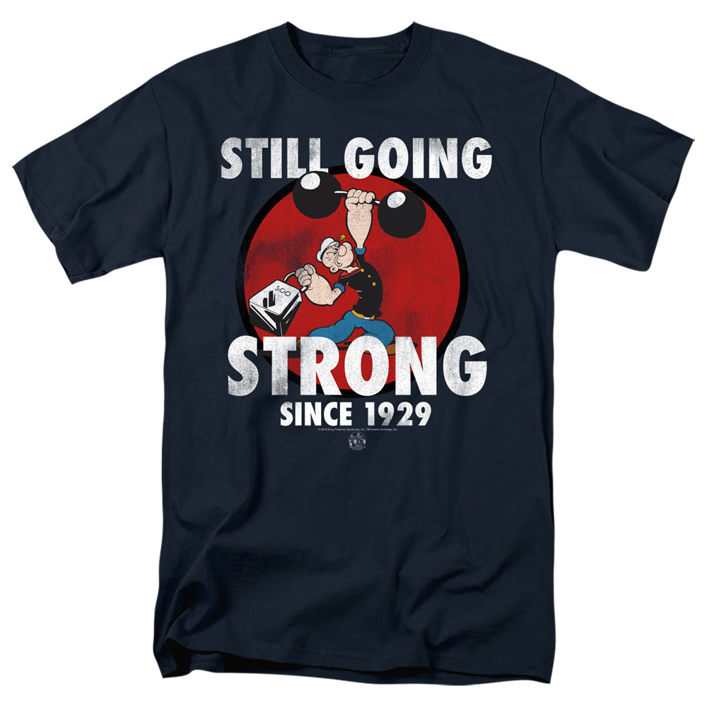 Popeye Still Going Strong Mens T Shirt Navy Blue