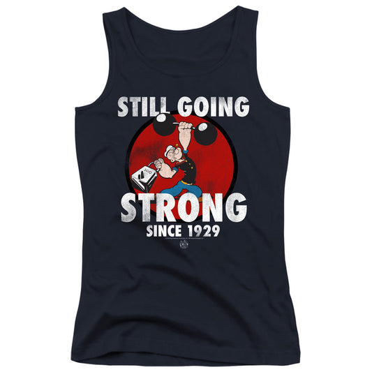 Popeye Still Going Strong Womens Tank Top Shirt Navy