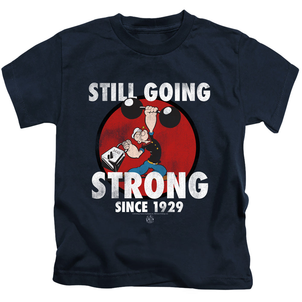 Popeye Still Going Strong Juvenile Kids Youth T Shirt Navy