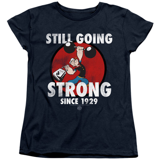 Popeye Still Going Strong Womens T Shirt Navy