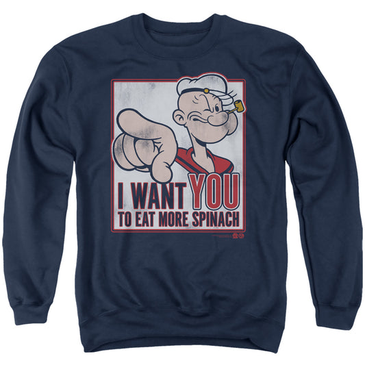 Popeye I Want You Mens Crewneck Sweatshirt Navy