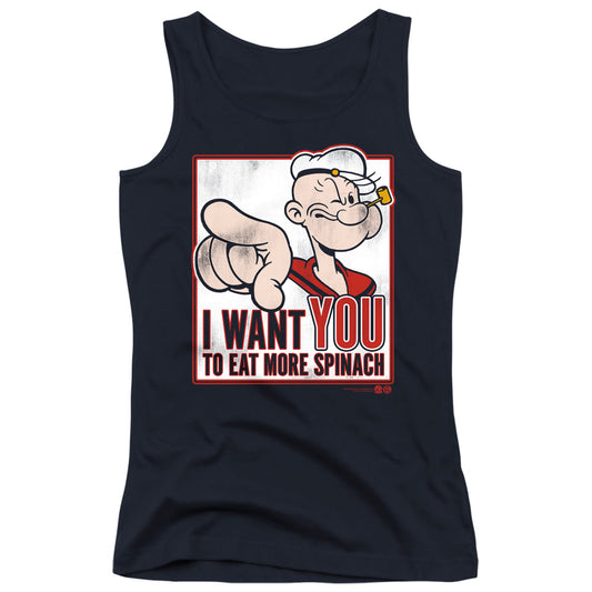 Popeye I Want You Womens Tank Top Shirt Navy