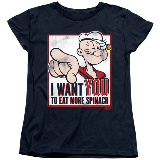 Popeye I Want You Womens T Shirt Navy