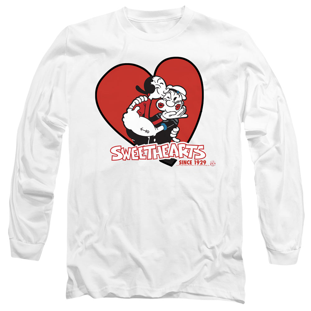 Popeye Sweethearts Mens Long Sleeve Shirt White