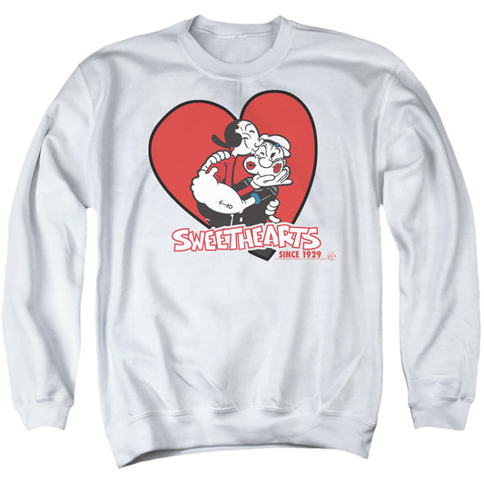 Popeye Sweethearts Mens Crewneck Sweatshirt White