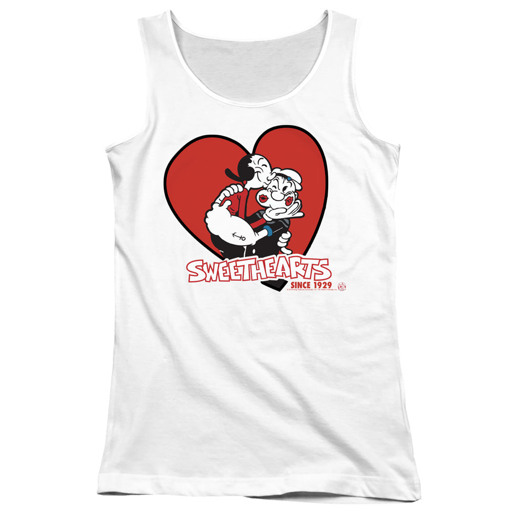 Popeye Sweethearts Womens Tank Top Shirt White