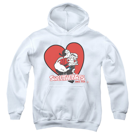 Popeye Sweethearts Kids Youth Hoodie White