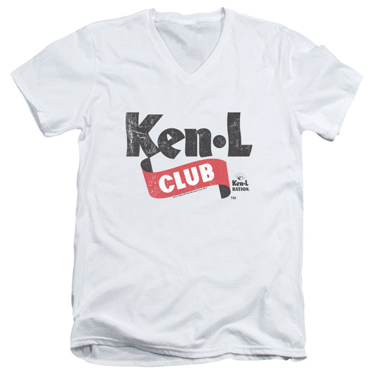 Ken L Ration Ken L Club Mens Slim Fit V Neck T Shirt White