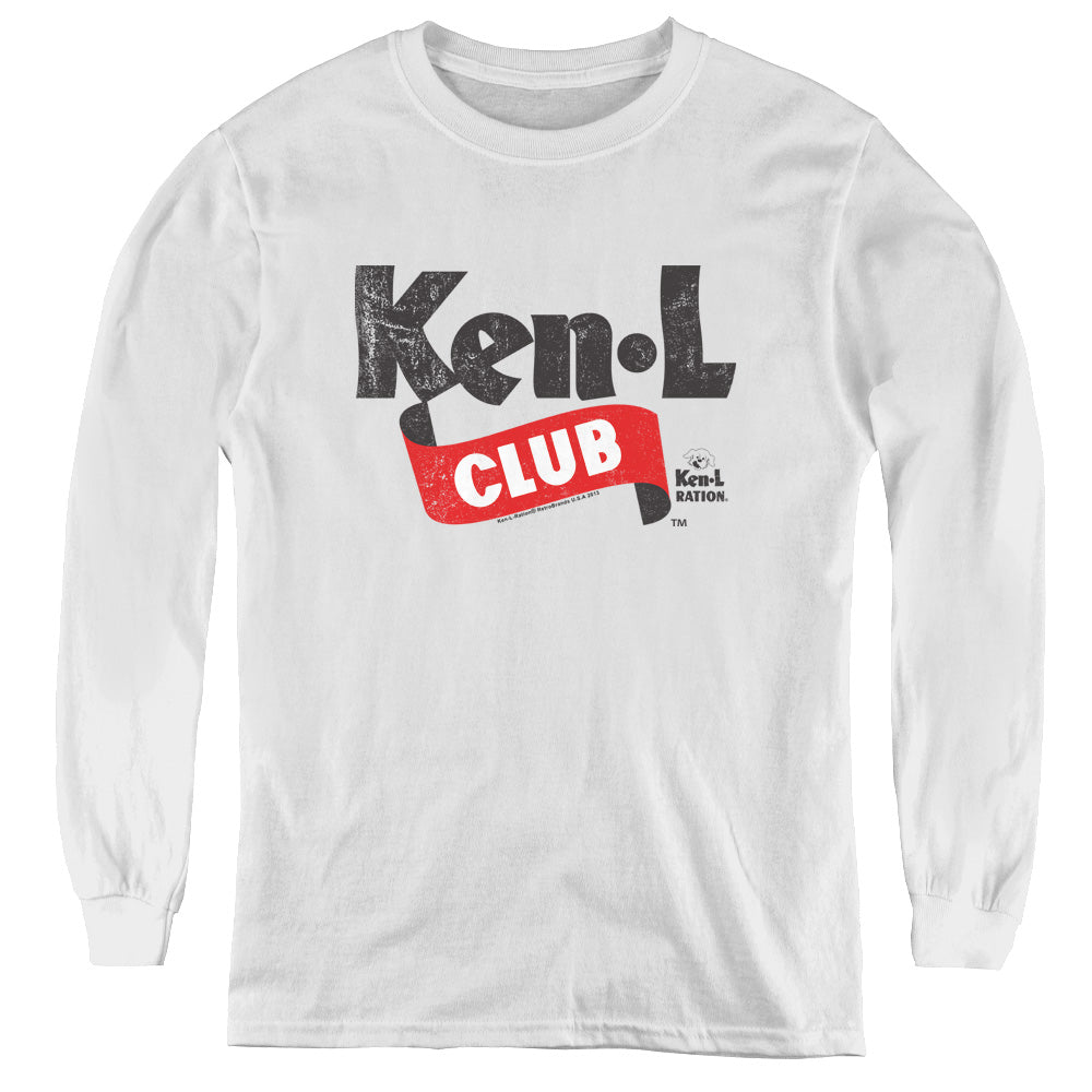 Ken L Ration Ken L Club Long Sleeve Kids Youth T Shirt White