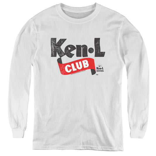 Ken L Ration Ken L Club Long Sleeve Kids Youth T Shirt White