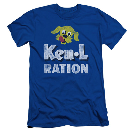 Ken L Ration Distressed Logo Slim Fit Mens T Shirt Royal Blue