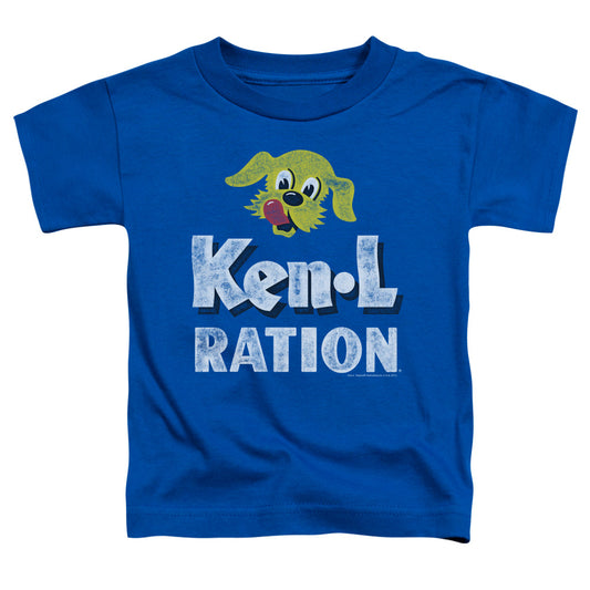 Ken L Ration Distressed Logo Toddler Kids Youth T Shirt Royal Blue