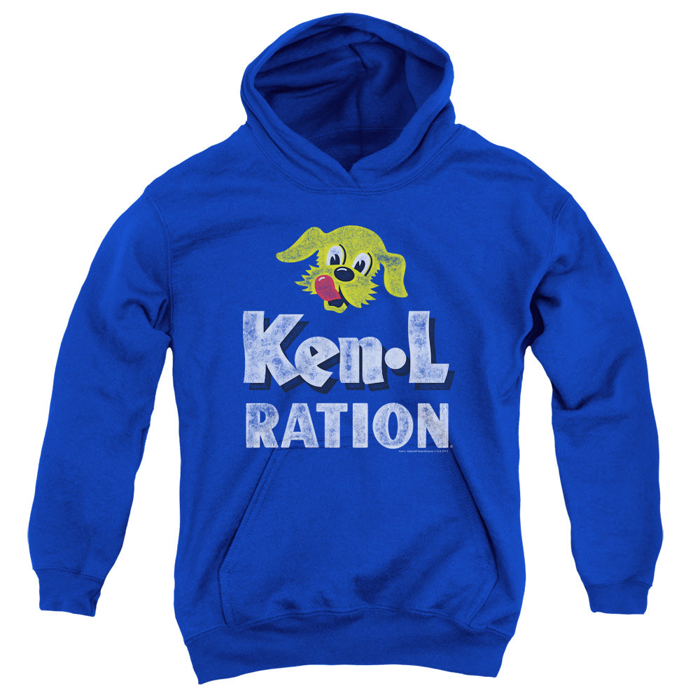 Ken L Ration Distressed Logo Kids Youth Hoodie Royal