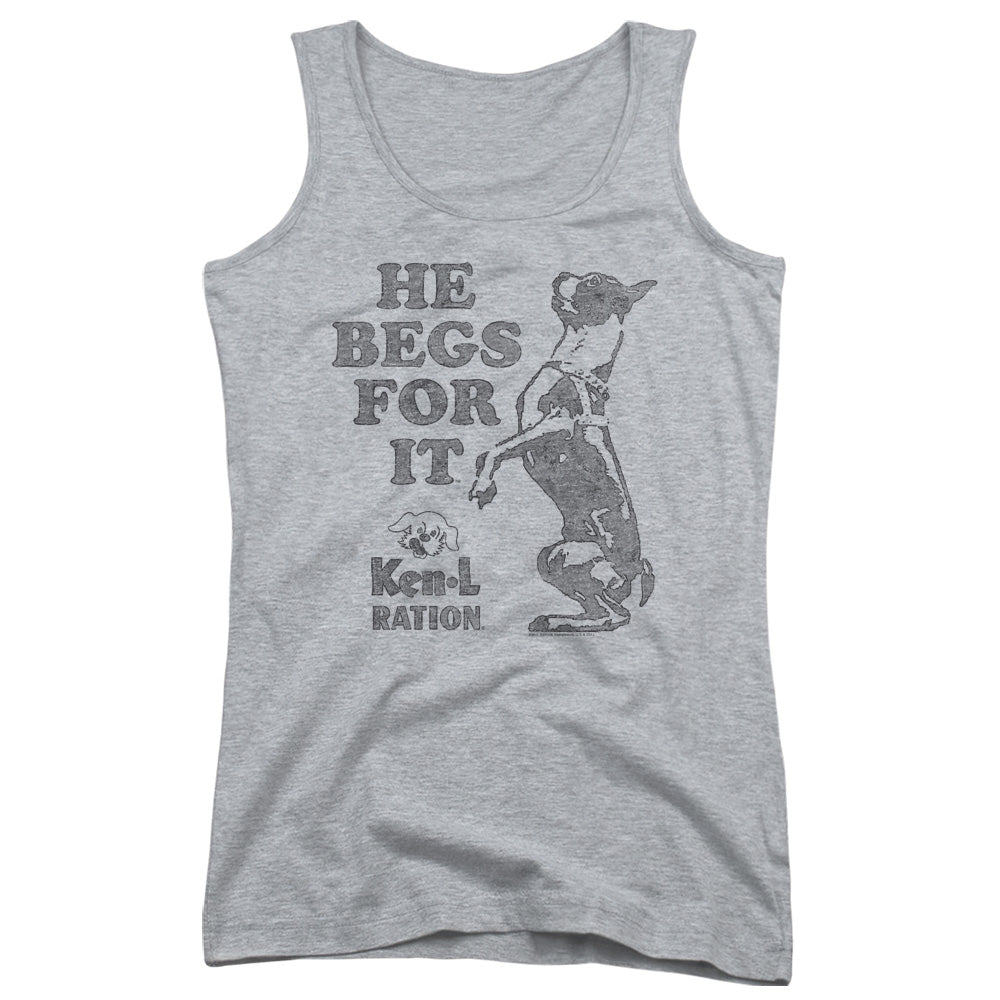 Ken L Ration Begs Womens Tank Top Shirt Athletic Heather