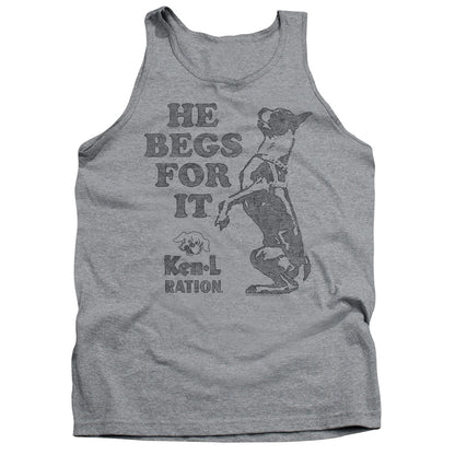 Ken L Ration Begs Mens Tank Top Shirt Athletic Heather