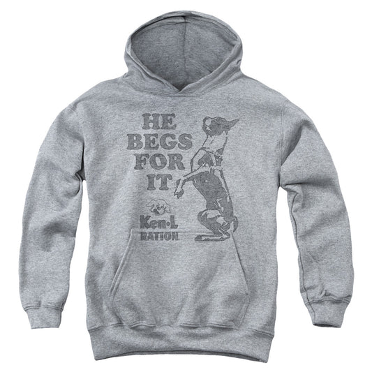 Ken L Ration Begs Kids Youth Hoodie Heather