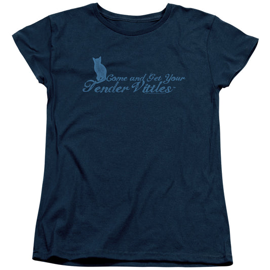 Tender Vittles Come And Get Em Womens T Shirt Navy