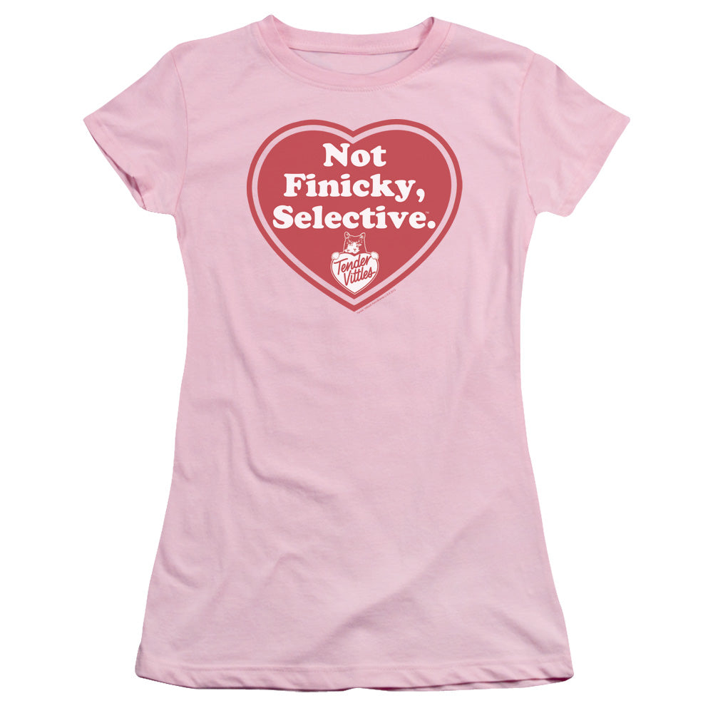 Tender Vittles Selective Junior Sheer Cap Sleeve Womens T Shirt Pink