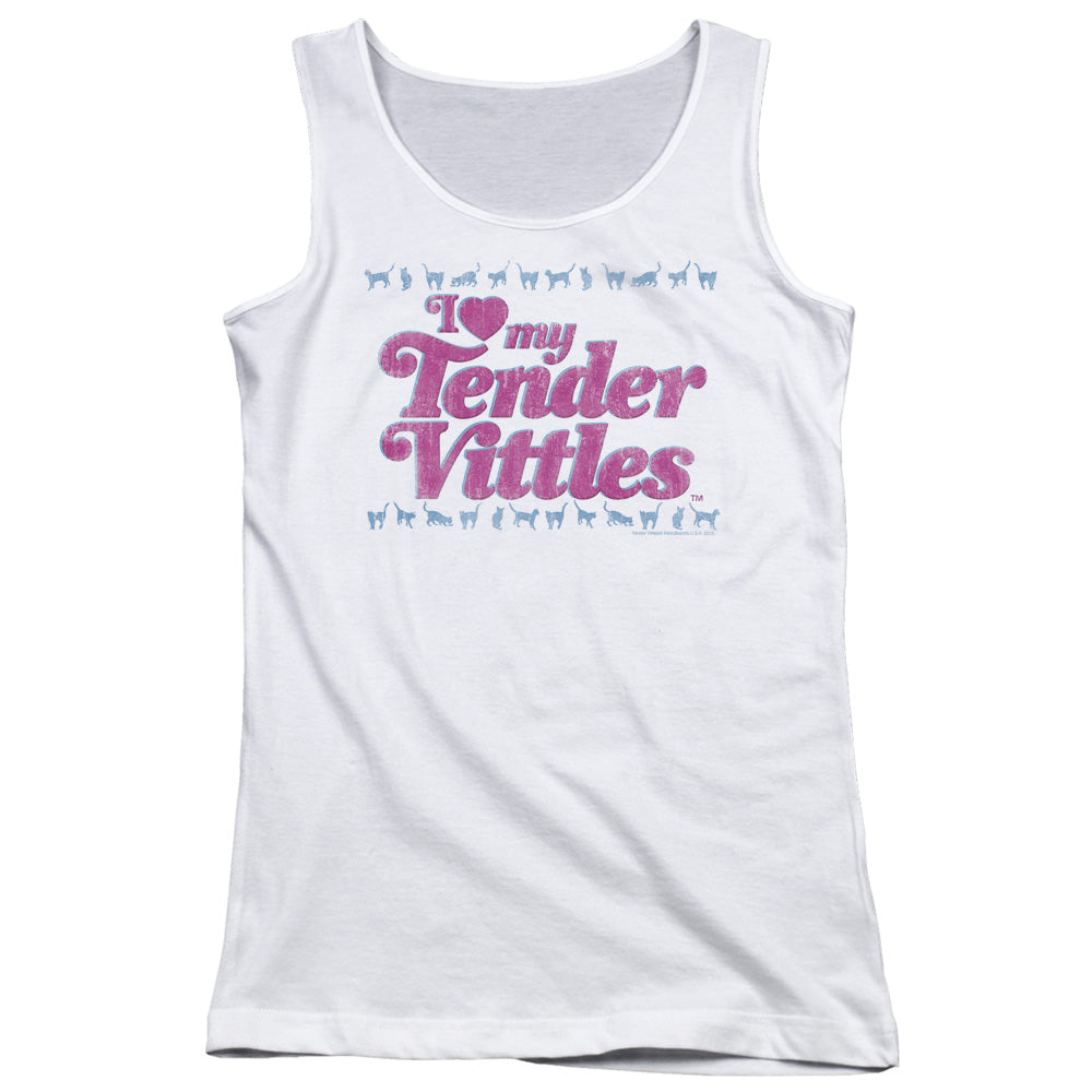 Tender Vittles Love Womens Tank Top Shirt White