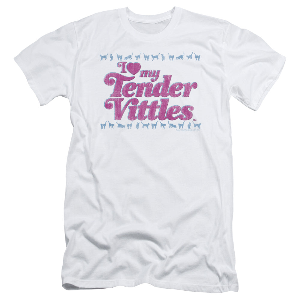 Tender Vittles Love Slim Fit Mens T Shirt White