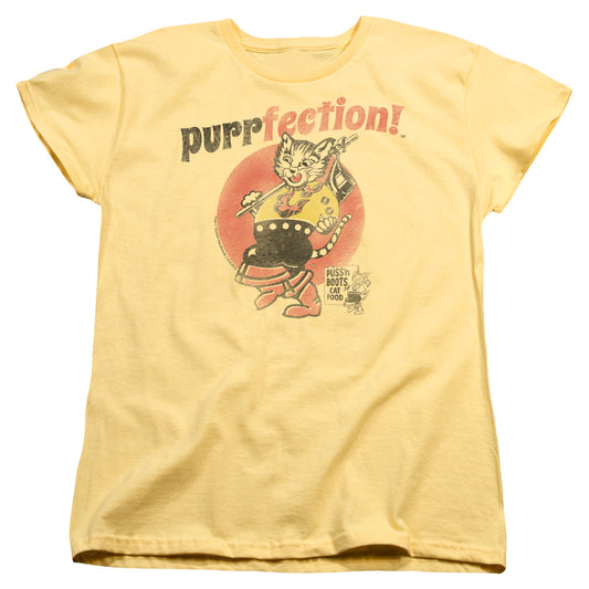 Puss N Boots Purrfection Womens T Shirt Banana