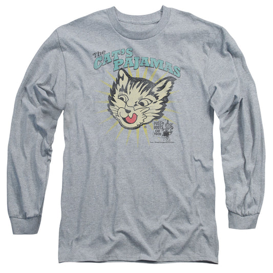 Puss N Boots Cats Pajamas Mens Long Sleeve Shirt Athletic Heather