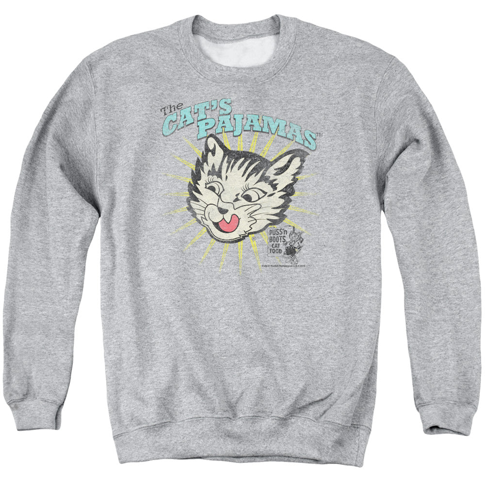 Puss N Boots Cats Pajamas Mens Crewneck Sweatshirt Athletic Heather