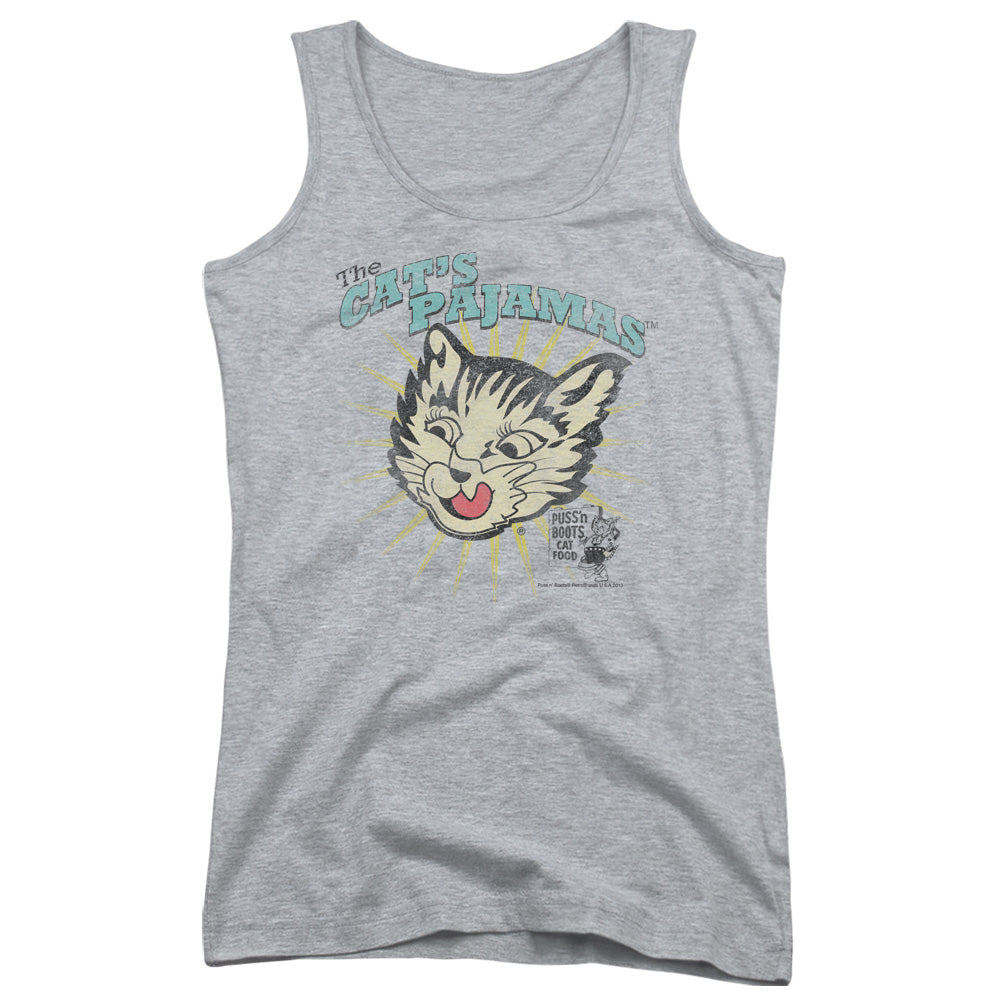 Puss N Boots Cats Pajamas Womens Tank Top Shirt Athletic Heather