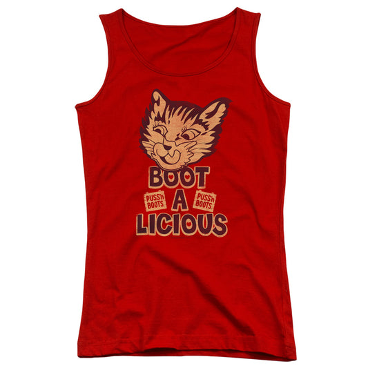 Puss N Boots Boot A Licious Womens Tank Top Shirt Red