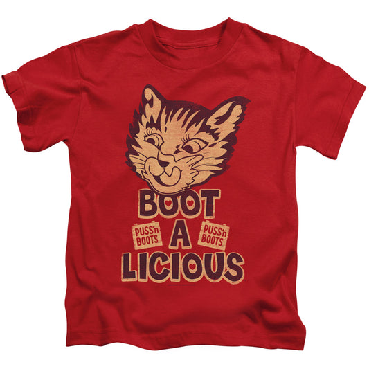 Puss N Boots Boot A Licious Juvenile Kids Youth T Shirt Red