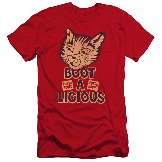 Puss N Boots Boot A Licious Premium Bella Canvas Slim Fit Mens T Shirt Red