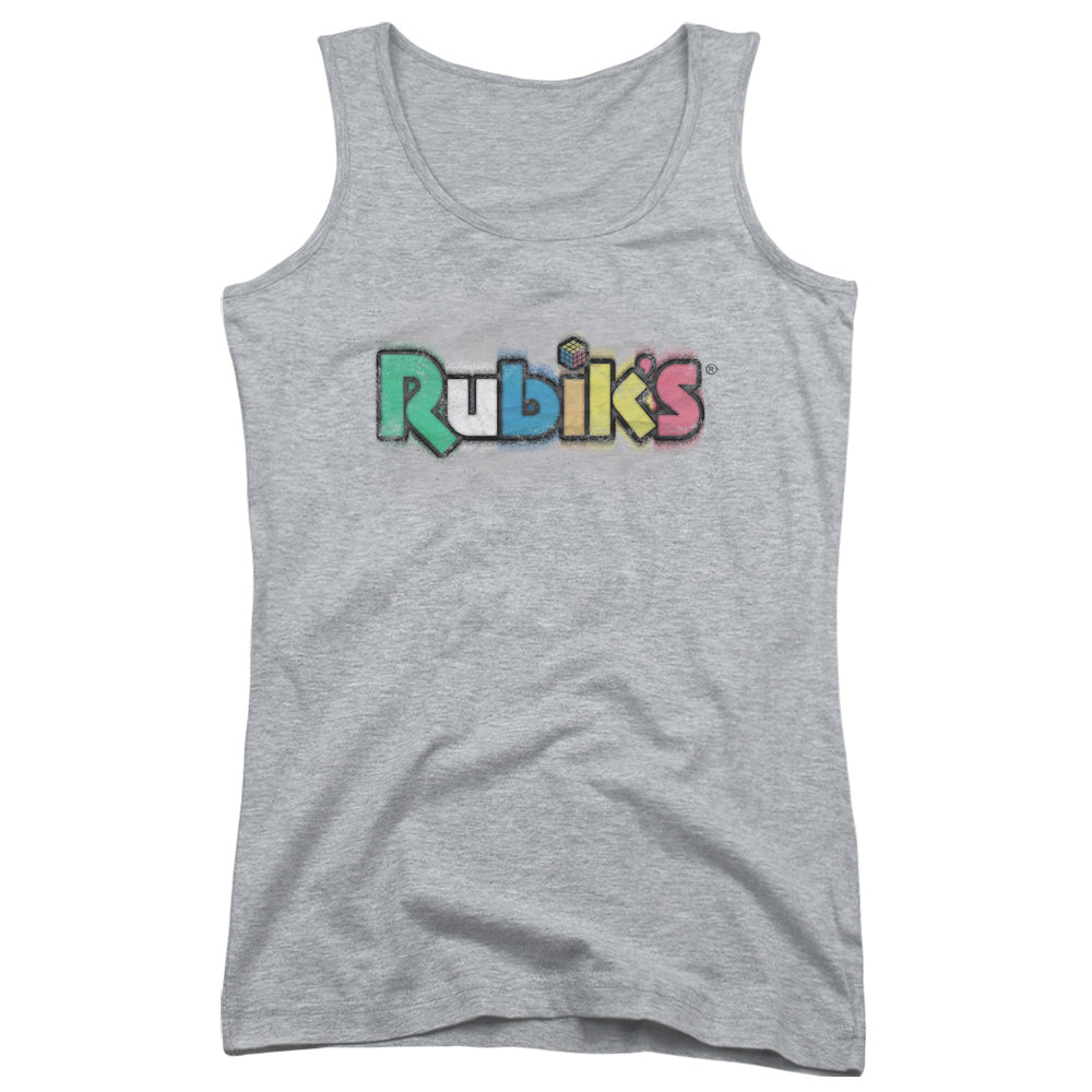 Rubiks Cube Old School Print Womens Tank Top Shirt Athletic Heather