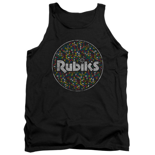 Rubiks Cube Circle Pattern Mens Tank Top Shirt Black