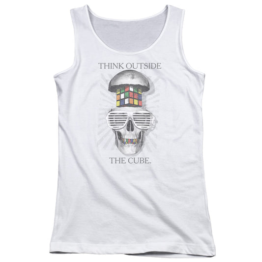 Rubiks Cube Outside The Cube Womens Tank Top Shirt White