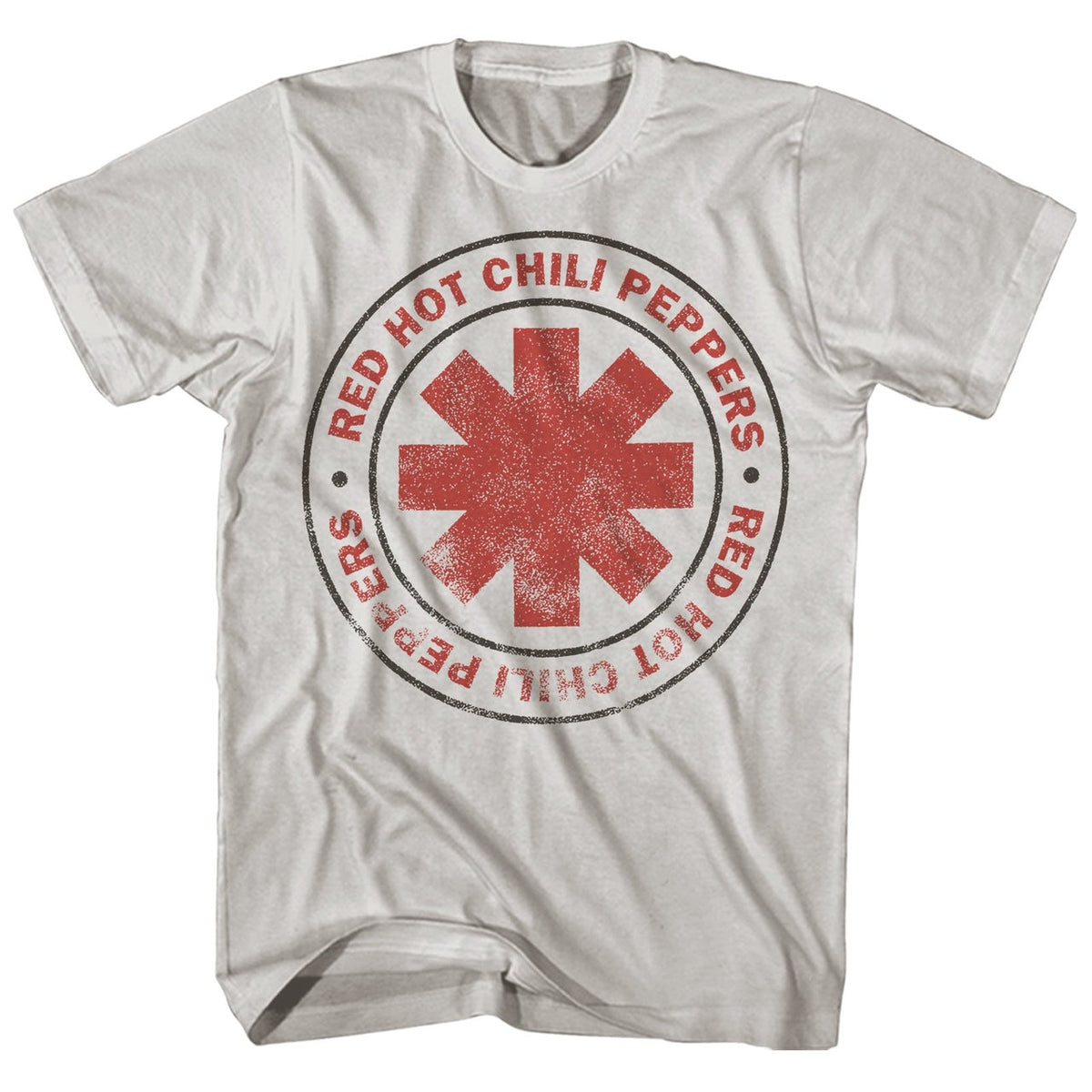 Red Hot Chili Peppers Distressed Logo Mens T Shirt White | Rock Band Merch