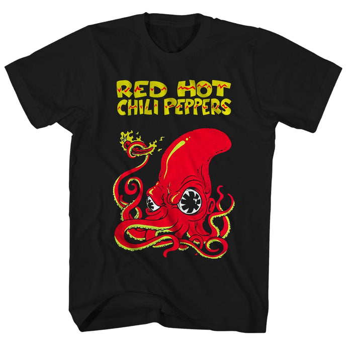 Red Hot Chili Peppers Fire Squid Mens T Shirt Black