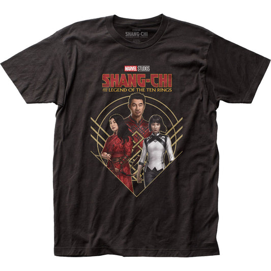 Shang-Chi 3 Heroes Chevron Mens T Shirt Black