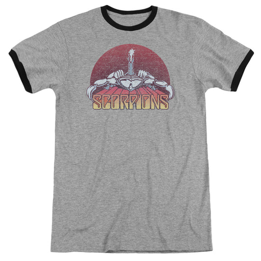 Scorpions Scorpions Color Logo Distressed Heather Ringer Mens T Shirt Heather