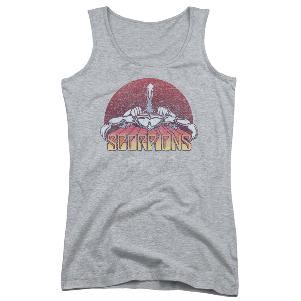 Scorpions Scorpions Color Logo Distressed Womens Tank Top Shirt Athletic Heather