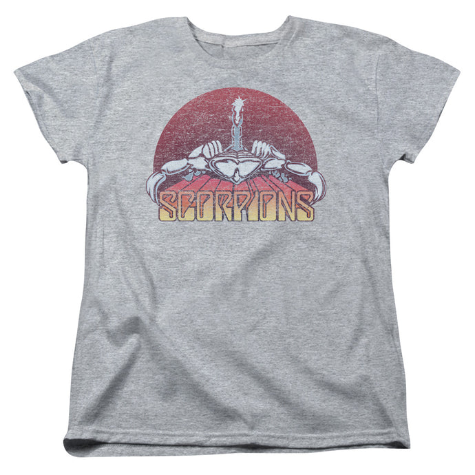 Scorpions Scorpions Color Logo Distressed Womens T Shirt Athletic Heather