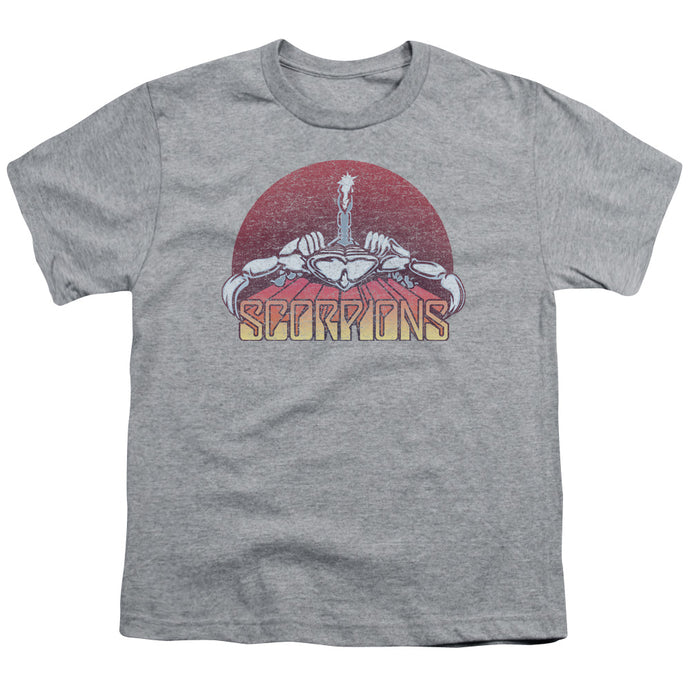Scorpions Scorpions Color Logo Distressed Kids Youth T Shirt Athletic Heather