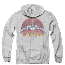 Load image into Gallery viewer, Scorpions Scorpions Color Logo Distressed Back Print Zipper Mens Hoodie Athletic Heather